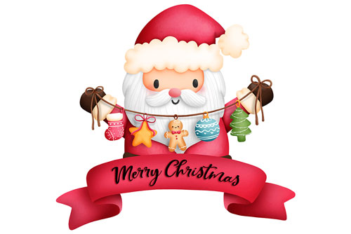 وکتور رایگان بابانوئل کارتونی بامزه ویژه کریسمس نقاشی دیجیتال